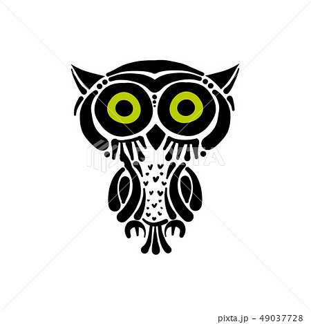 Cute owl logo, black silhouette for your design Cute owl logo, black silhouette for your design 49037728