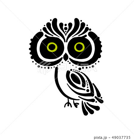 Cute owl logo, black silhouette for your design Cute owl logo, black silhouette for your design 49037735