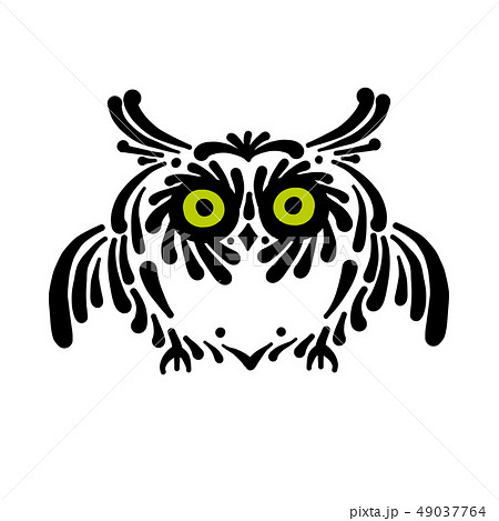 Cute owl logo, black silhouette for your design Cute owl logo, black silhouette for your design 49037764