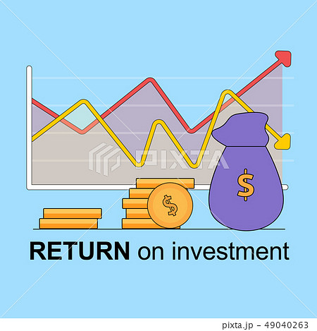 Return on Investment Square Banner. Growing Chart. 49040263