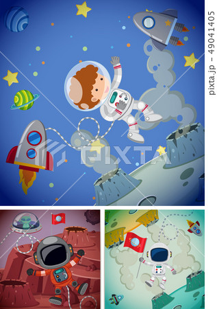 Space scenes with astronauts and spaceships Space scenes with astronauts and spaceships 49041405