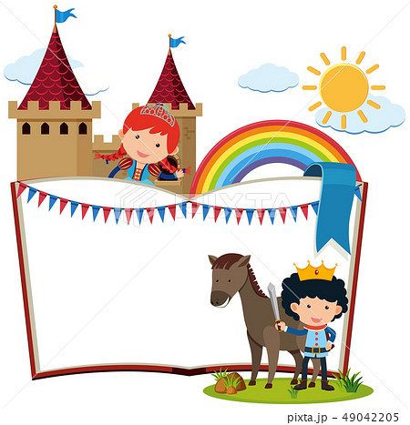 Border template with knight and horse Border template with knight and horse 49042205
