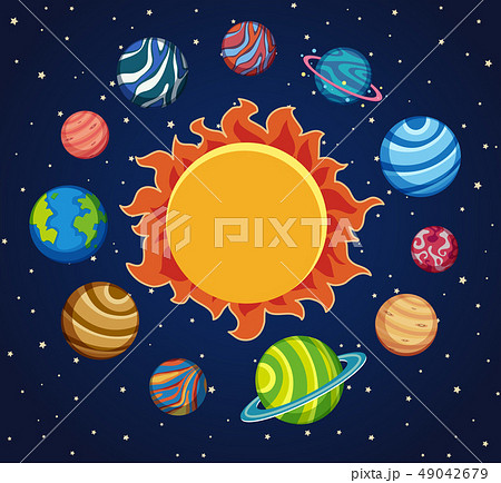 Solar system background with planets around the Solar system background with planets around the 49042679