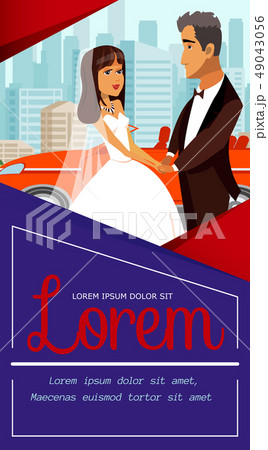 Just Married, Newlyweds Banner with Lettering 49043056