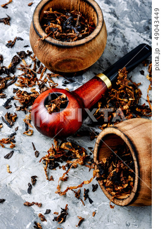 Vintage wooden tobacco pipe Vintage wooden tobacco pipe 49043449