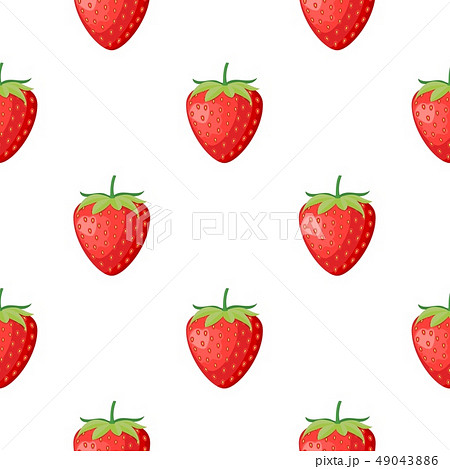Berries fruit strawberry with leaves seamless pattern for textile prints, cards, design. Flat style Berries fruit strawberry with leaves seamless pattern for textile prints, cards, design. Flat style 49043886