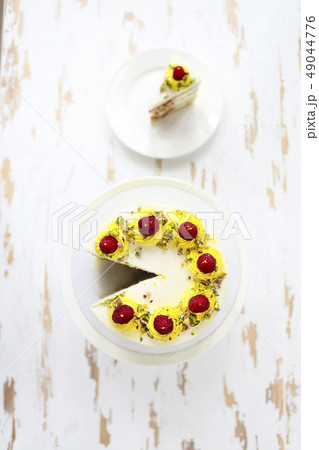 Beautiful happy birthday cake with mascarpone Beautiful happy birthday cake with mascarpone 49044776