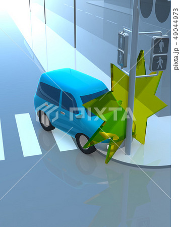 Cg 3d イラスト デザイン 立体 車 自動車 交通 事故 トラブル 自損事故