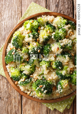 Homemade broccoli salad with quinoa and pine nut 49045228