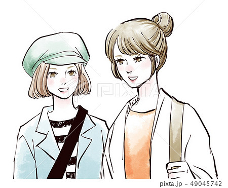 女性 友人のイラスト素材