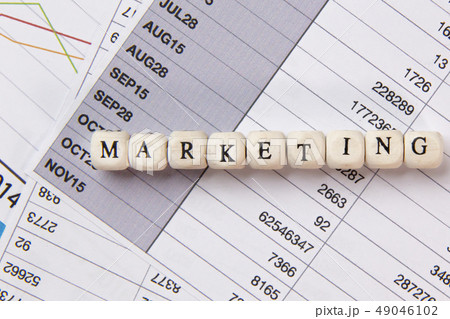 The marketing word on wood cube business content The marketing word on wood cube business content 49046102