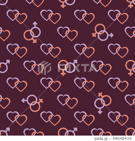 Pattern gender symbols, hearts Valentine's Day Pattern gender symbols, hearts Valentine's Day 49046410