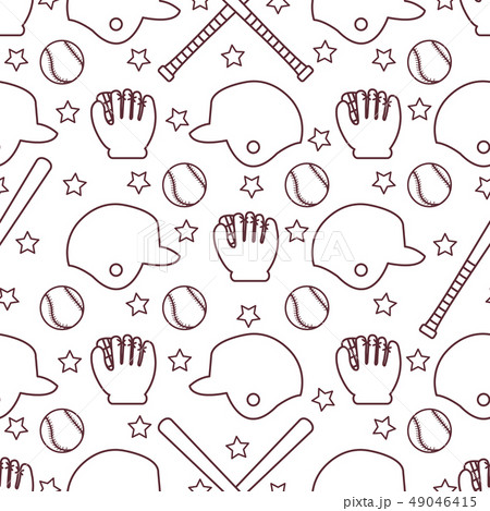 Vector sports seamless pattern Baseball equipment 49046415