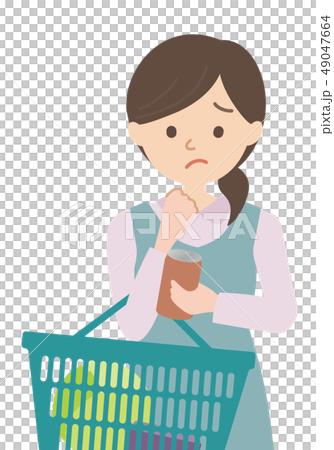 悩む女性客主婦 悩む女性客主婦 49047664