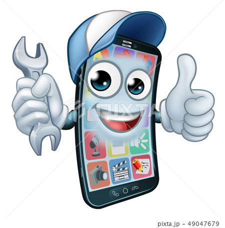Mobile Phone Repair Spanner Thumbs Up Cartoon Mobile Phone Repair Spanner Thumbs Up Cartoon 49047679