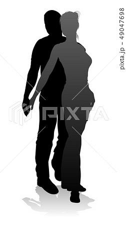 Young Couple People Silhouette 49047698