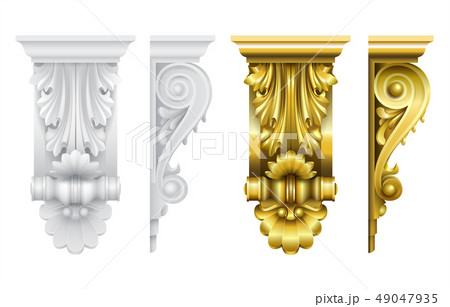 Classic frontal bracket gold and stone set 49047935
