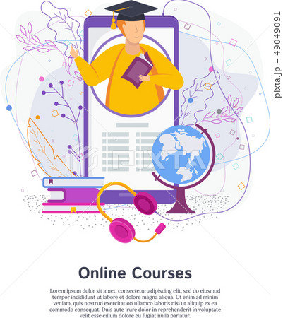 Mobile educational app. Flat vector concept. 49049091