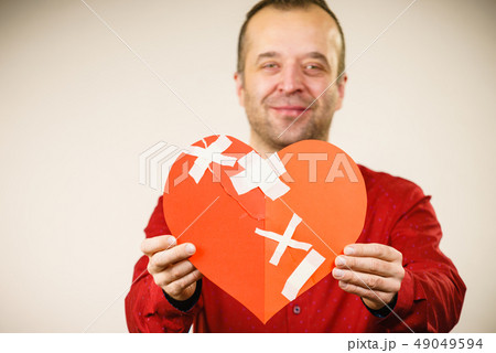 Smiling man with healed heart. Smiling man with healed heart. 49049594