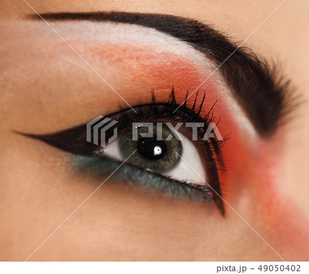 Eye make up. Beautiful eyes glitter make up 49050402