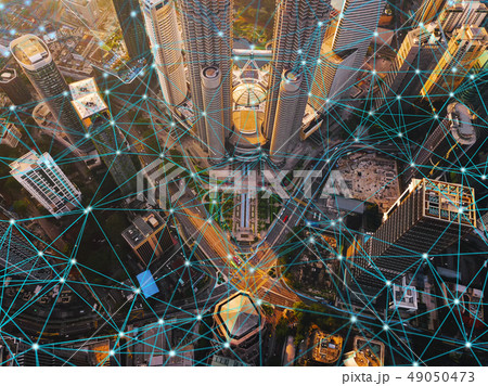 Digital network connection lines of Kuala Lumpur 49050473