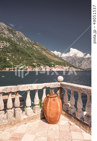 View of the Bay of Kotor from the island in View of the Bay of Kotor from the island in 49051537