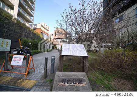 日本の東京都市景観  神楽坂・寺内公園などを望む（自転車やバイクを止めないでください） 49052136