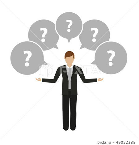 business man character has many questions 49052338