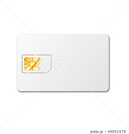 Sim card template for phone with golden glossy 49052478
