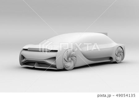 背景用クレイシェーディングの自動運転高級サルーンのイメージ 49054135