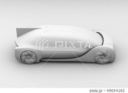 背景用クレイシェーディングの自動運転高級サルーンのイメージ 49054162