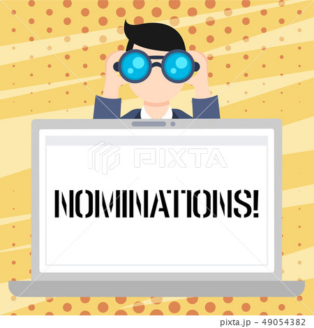 Handwriting text Nominations. Concept meaning 49054382