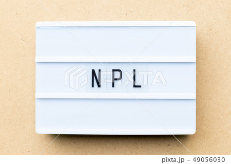 White lightbox with word NPL 49056030