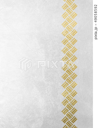箔 ライン 網代 金白 (背景素材) 箔 ライン 網代 金白 (背景素材) 49058592