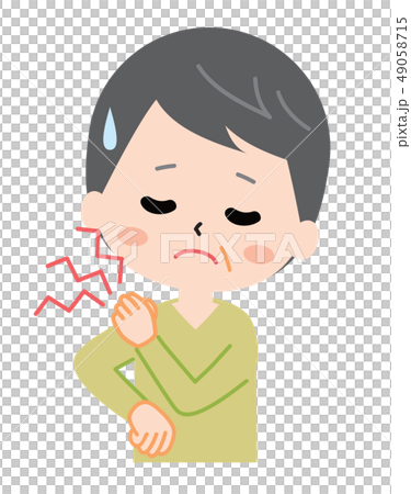 肩こりに悩む人物のイラストのイラスト素材