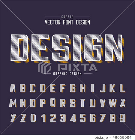 Font and alphabet vector, Line Bold typeface Font and alphabet vector, Line Bold typeface 49059004