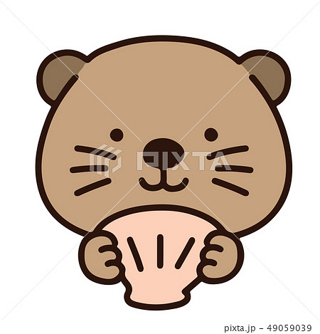 A Simple Illustration Of A Cute Sea Otter With Stock Illustration