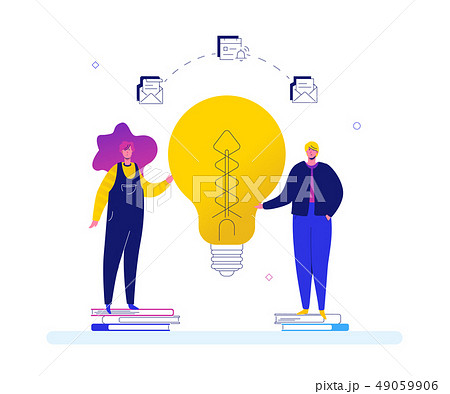 Bright idea - flat design style colorful illustration Bright idea - flat design style colorful illustration 49059906