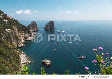 View from the Gardens of Augustus on Capri coast View from the Gardens of Augustus on Capri coast 49060062