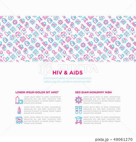 HIV and AIDs concept with thin line icons HIV and AIDs concept with thin line icons 49061270