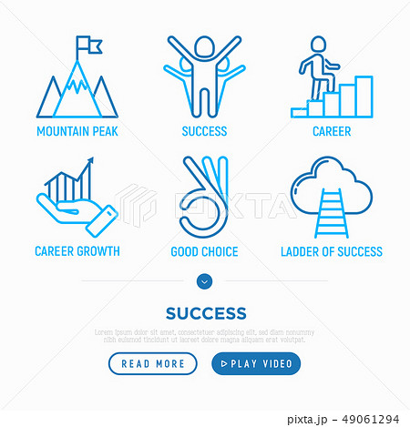 Success thin line icons set 49061294
