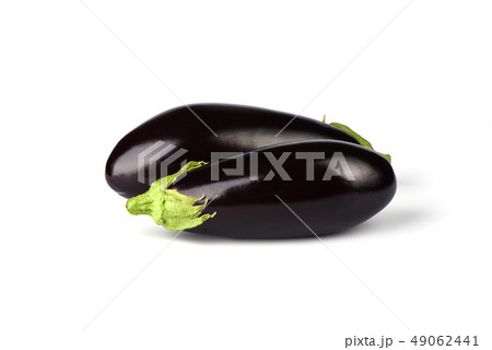 Two eggplants or aubergines isolated on white Two eggplants or aubergines isolated on white 49062441