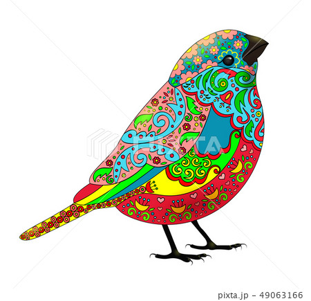 Zentangle Bird Colorful Bird Colorful Patternsのイラスト素材