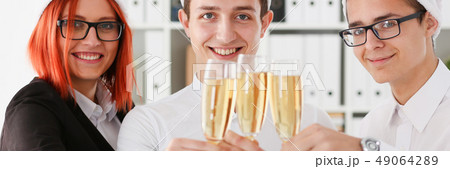 A group of businesspeople celebrating Christmas 49064289