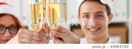 A group of businesspeople celebrating Christmas 49064290