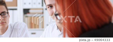 Businessman in shirt offer contract form 49064333