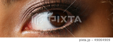 Eye of a black woman shot large macro beauty  49064909