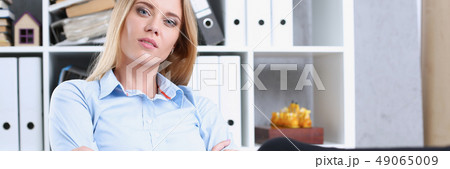 Business woman resting in the office after 49065009