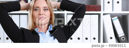 Business woman resting in the office after a working 49065011