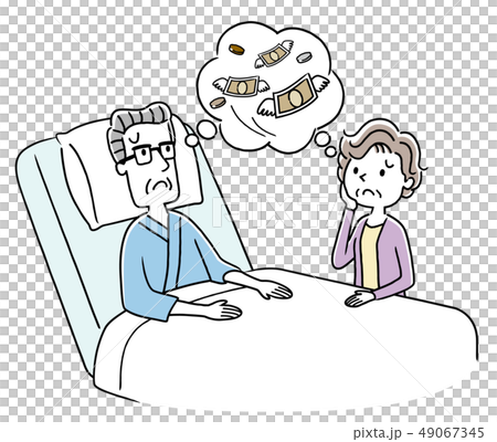 Senior couple worried about hospitalization expenses 49067345